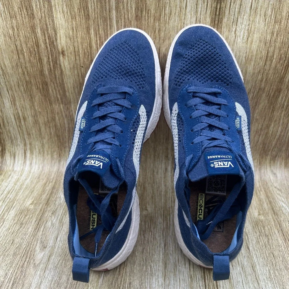 Vans UltraRange VR3 Men's Size 11.5 Navy Blue Grey Knit Sustainable Sneakers
